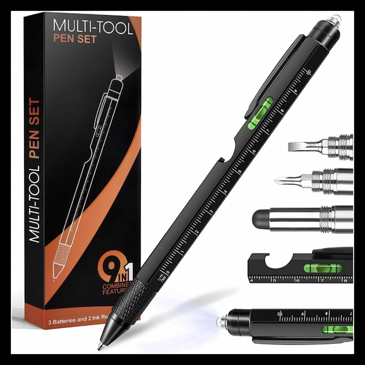 Gifts for Men, Dad Gifts from Daughter Son, Stocking Stuffers for Men Adults, 9 in 1 Multitool Pen, Cool Gadgets for Men, Mens Gifts for Christmas, Valentines Day Gifts for Him Boyfriend Men Husband