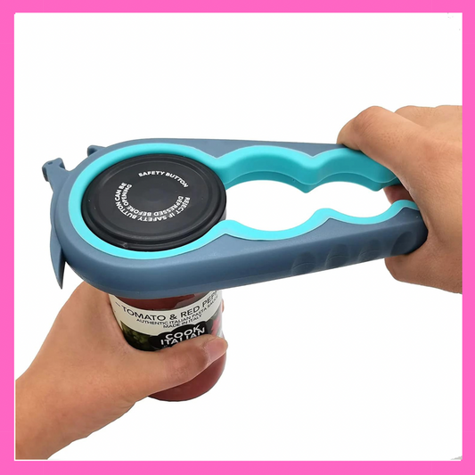 Jar Opener Bottle Opener and Can Opener for Weak Hands, Seniors with Arthritis and Anyone with Low Strength, Mutil Jar Opener Get Lids off Easily (Blue and Grey)