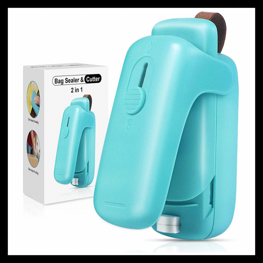 Bag Sealer Mini - Handheld Bag Heat Vacuum Sealer, 2 in 1 Heat Sealer & Cutter Portable Bag Resealer Machine Food Saver for Plastic Bags Storage Snack Cookies Fresh (Battery Included)