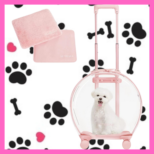 Cute Pink Pet Carrier with 2 Mats