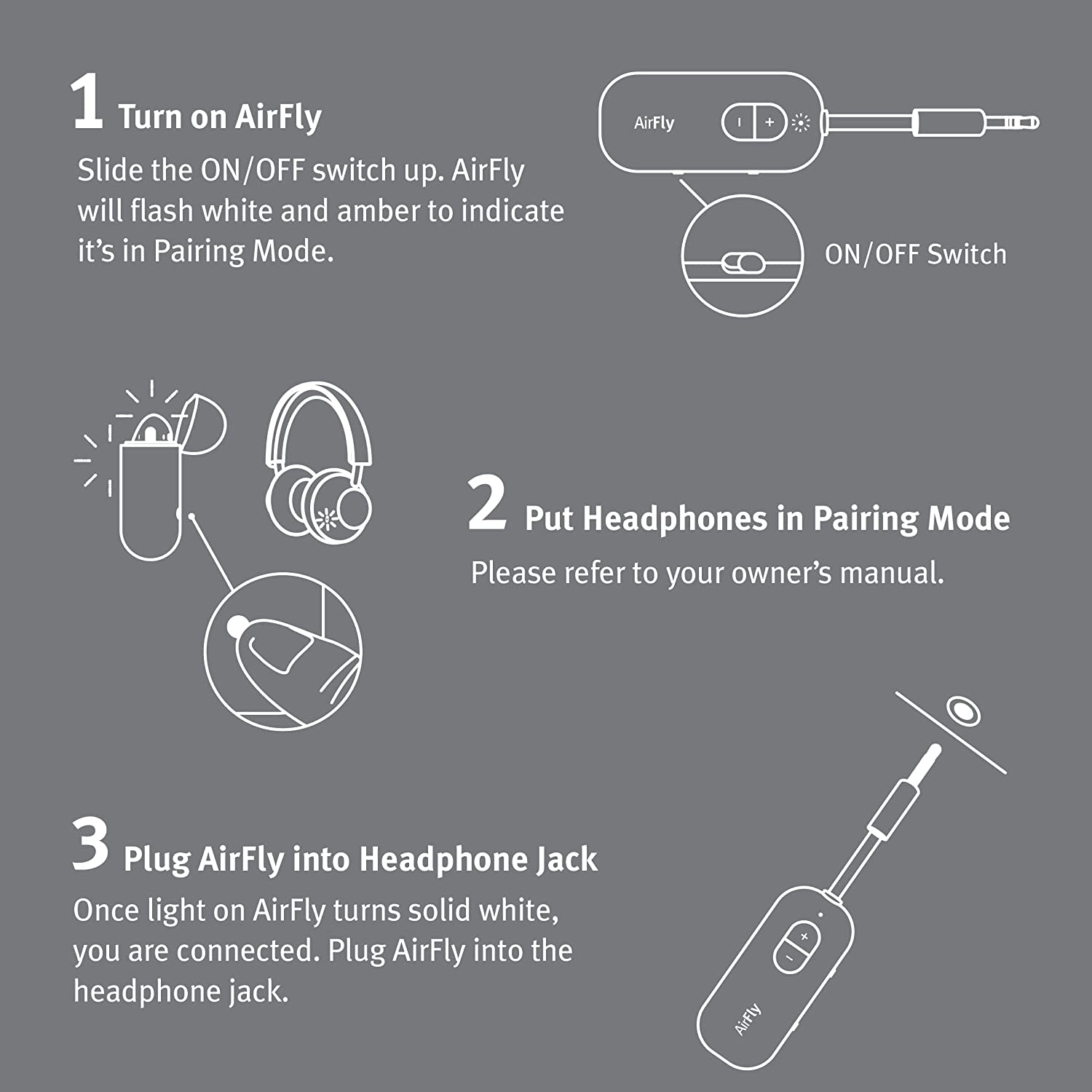 Airfly SE, Bluetooth Wireless Audio Transmitter for Airpods/Wireless or Noise-Cancelling Headphones Use with Any 3.5 Mm Audio Jack on Airplanes, Gym Equipment or Ipad/Tablets