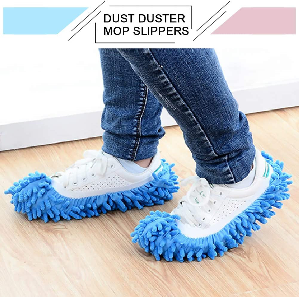 Mop Slippers Shoes Cover Dust Duster Slippers Cleaning Floor House Washable 10 PCS 5 Pairs