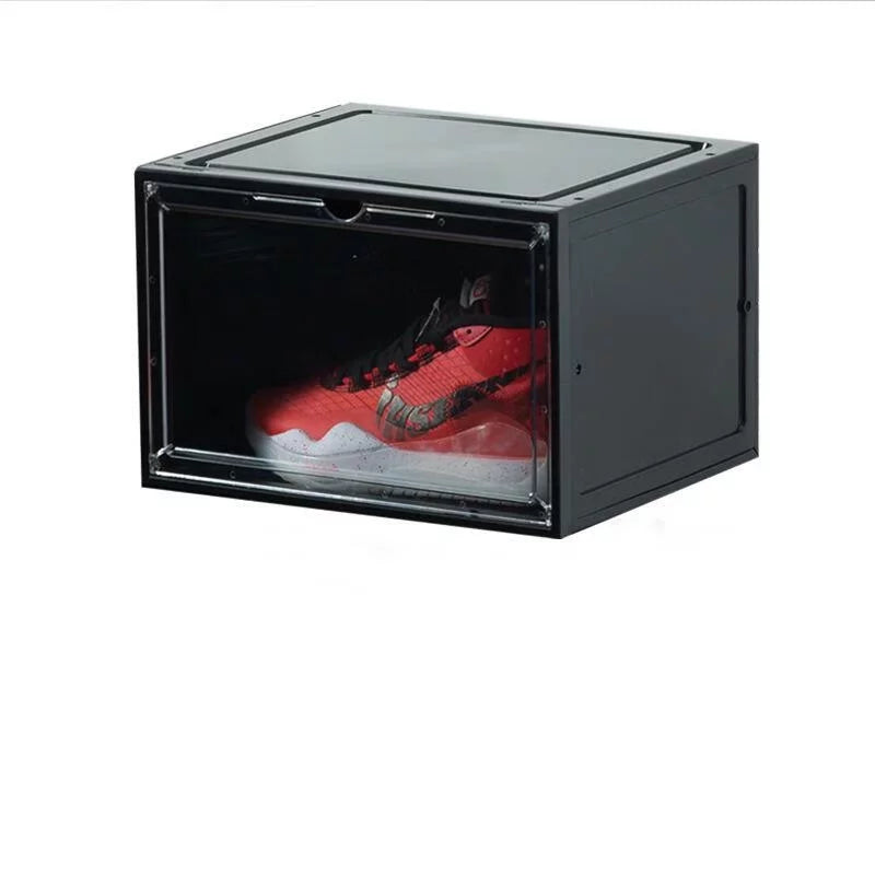 Transparent Luminous Shoe Box with LED Light Sound Control Thickened Plastic Dustproof Shoe Storage Box Organizer