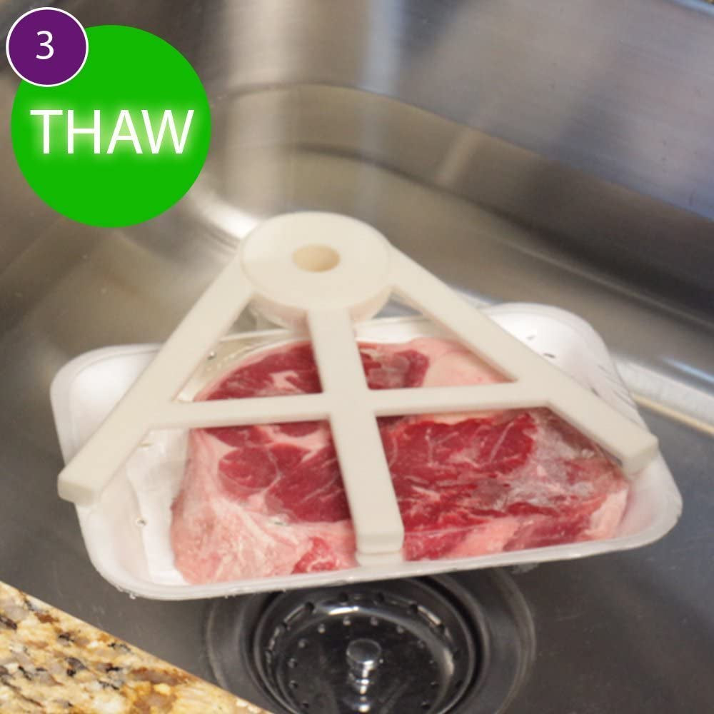 Helps Thaw Frozen Meat 7X Faster & 100% Safer - Thaws in Minutes Instead of Hours - Your Favorite New Kitchen Gadget!