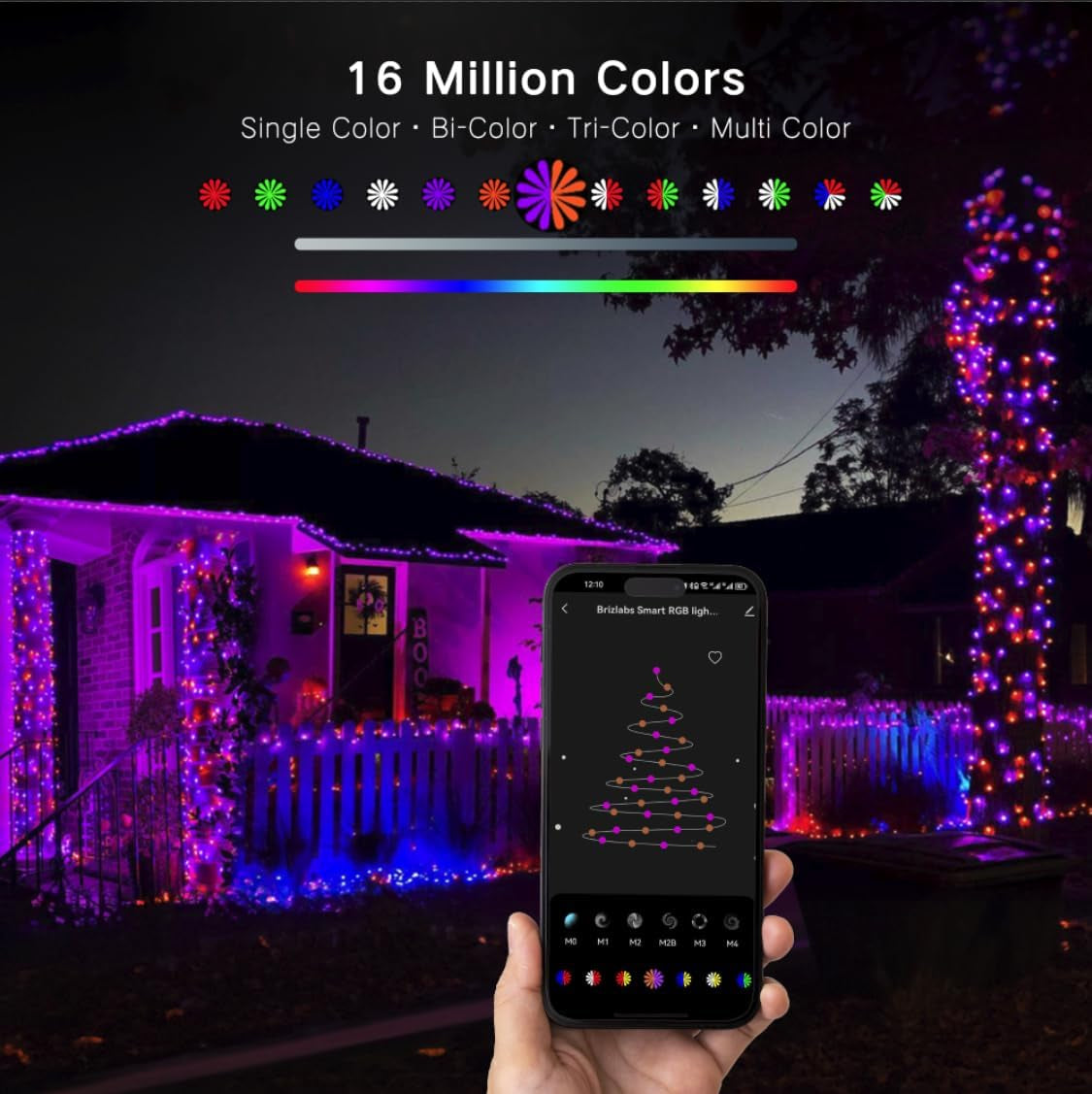 Brizled Smart Wifi Christmas Lights, 99Ft 300 LED Smart Color Changing Christmas Lights APP Control, RGB Xmas Tree Lights Work with Alexa Google Home for Christmas Halloween Indoor Outdoor Party Decor