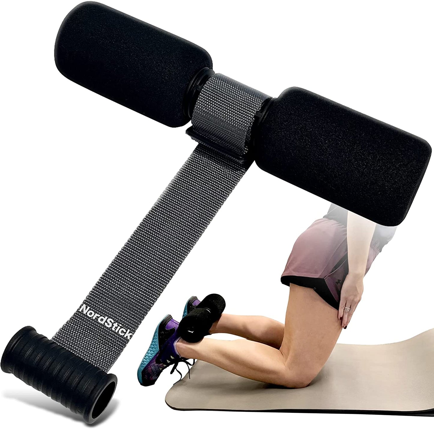 Nordstick Nordic the Original and Pro Hamstring Curl Strap - the Hamstring Curl Exercise System for Home and Travel - 5 Second Setup for Sit Ups, Squats, Ab, and Core Strength Training - up to 500 Lbs