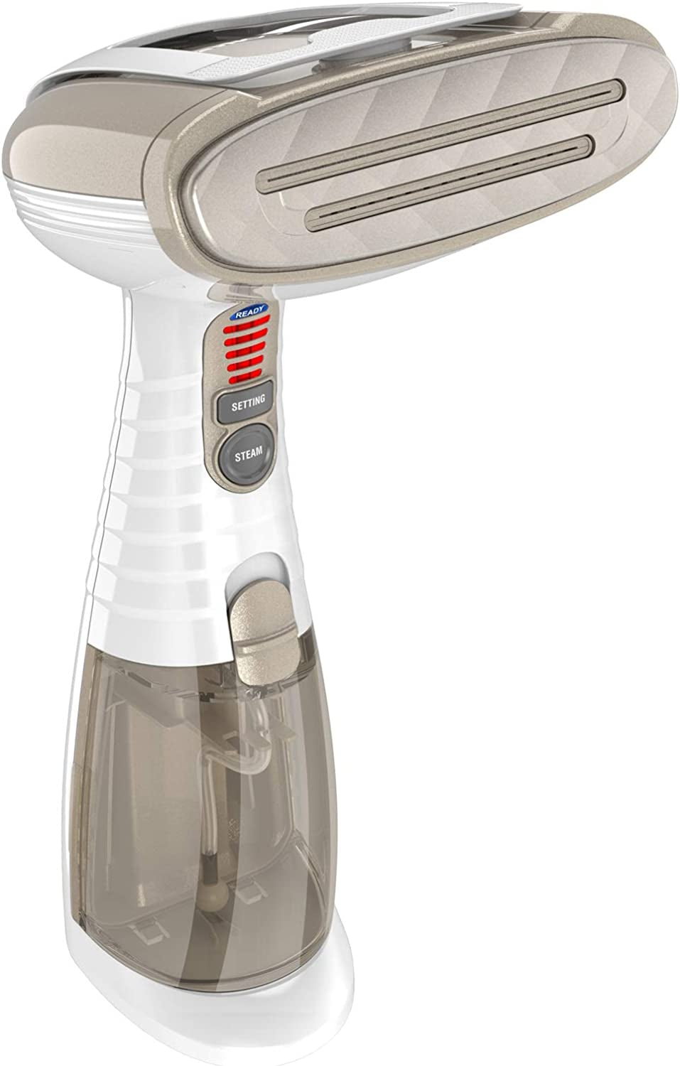 Handheld Garment Steamer for Clothes, Turbo Extremesteam 1875W, Portable Handheld Design, Strong Penetrating Steam, White / Champagne