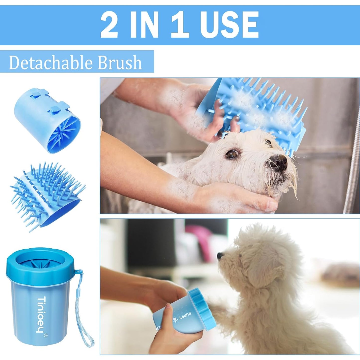 Dog Paw Cleaner for Medium Dogs (With 3 Absorbent Towels), Dog Paw Washer, Paw Buddy Muddy Paw Cleaner, Pet Foot Cleaner