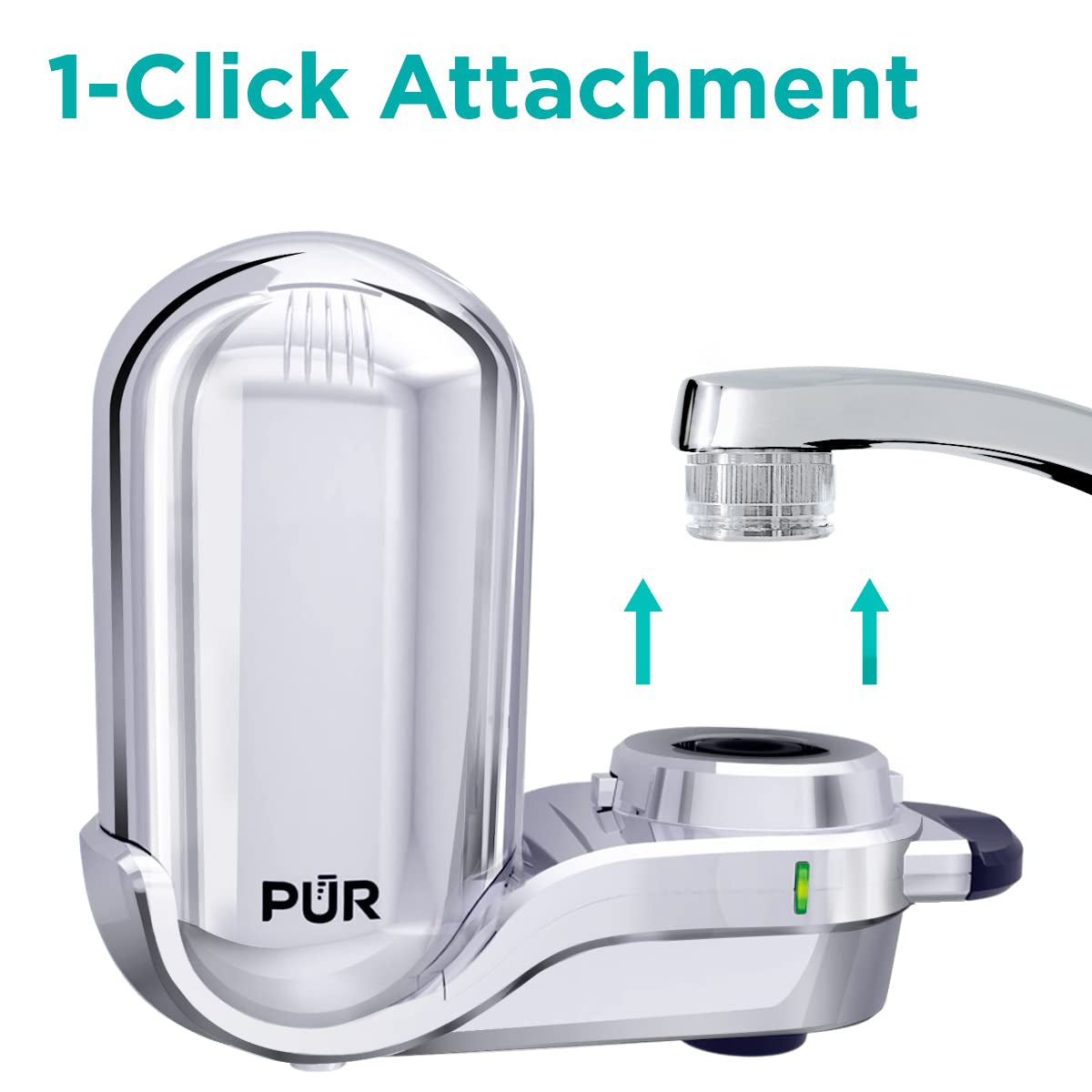 plus Faucet Mount Water Filtration System, Chrome – Vertical Faucet Mount Water Filter for Sink – Crisp, Great-Tasting Filtered Water, FM3700