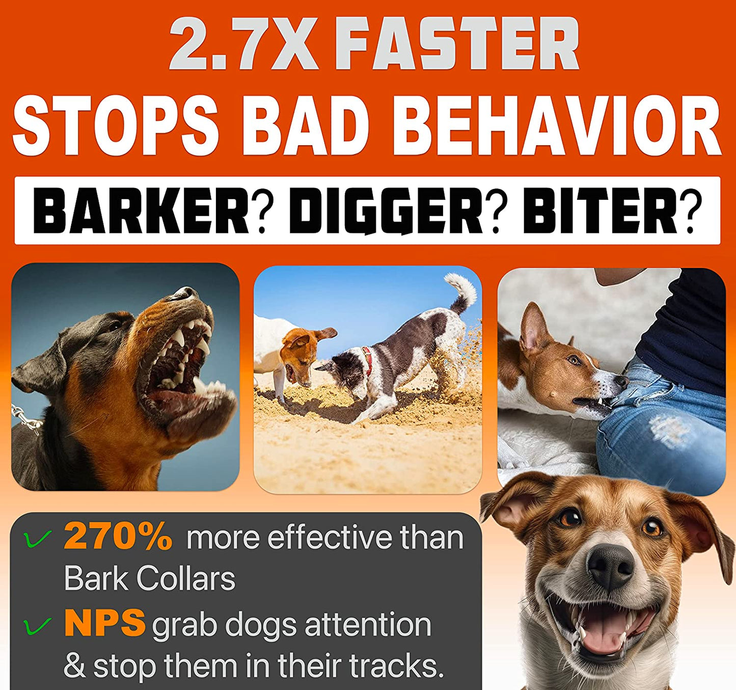 2023Release Dog Bark Deterrent Device, Stops Bad Behavior: Barking, Jumping, Aggression- No Need to Yell or Swat, Point to the Dog, Hit the Button - Pet Corrector, Best Alternative to anti Bark Collar