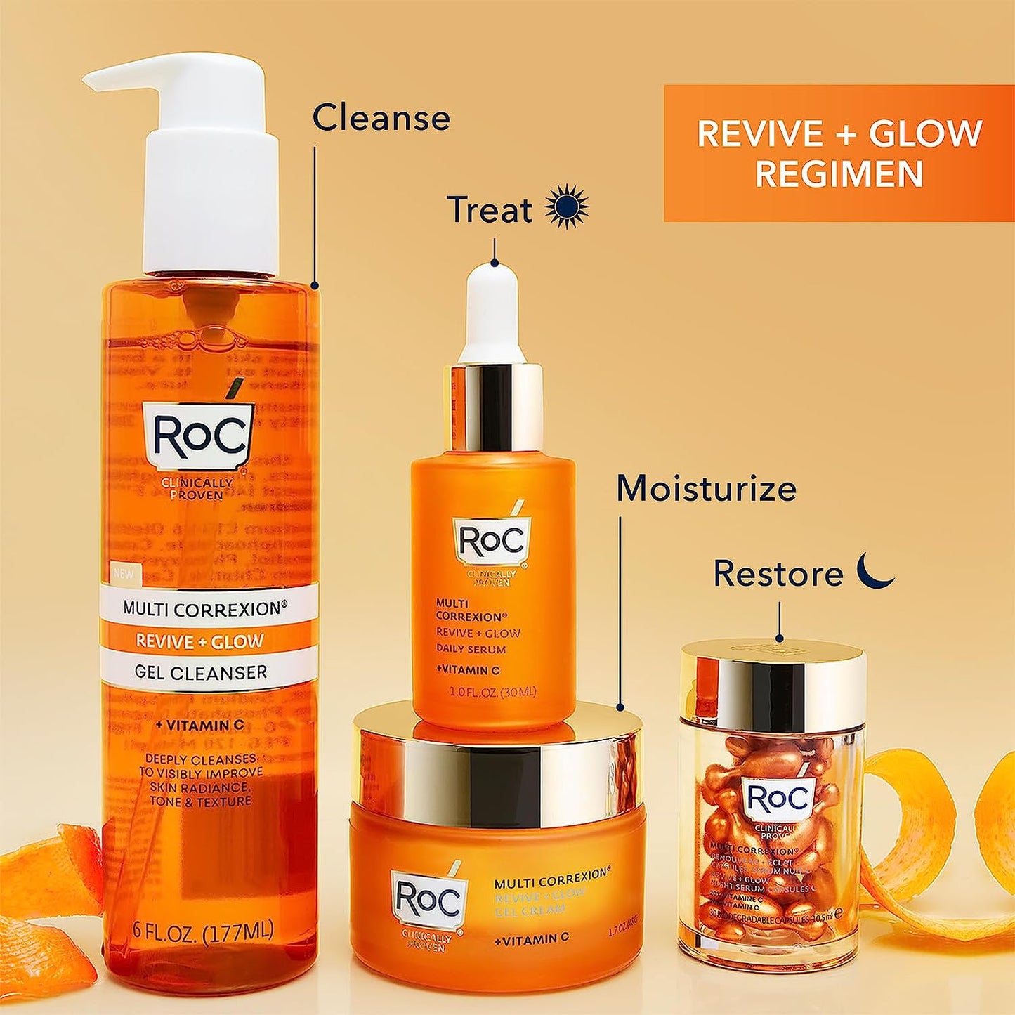 Multi Correxion Revive + Glow Gel Facial Cleanser with Vitamin C, & Glycolic Acid, Paraben-Free, Sulfate-Free Skin Care, 6 Ounces