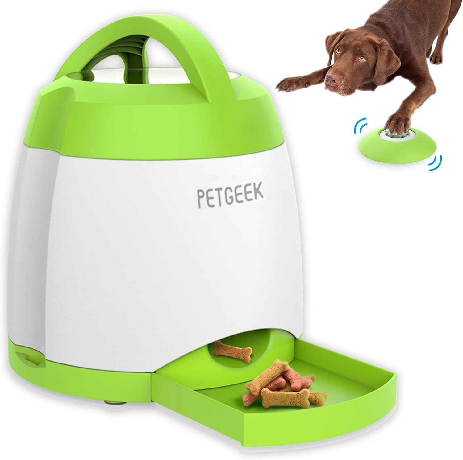 Automatic Dog Feeder Toy, Interactive Dog Puzzle Toys Treat Dispensing, Electronic Dog Food Dispenser Remote Control, Safe ABS Material Pet Toy for All Breeds of Dogs, Blue Color