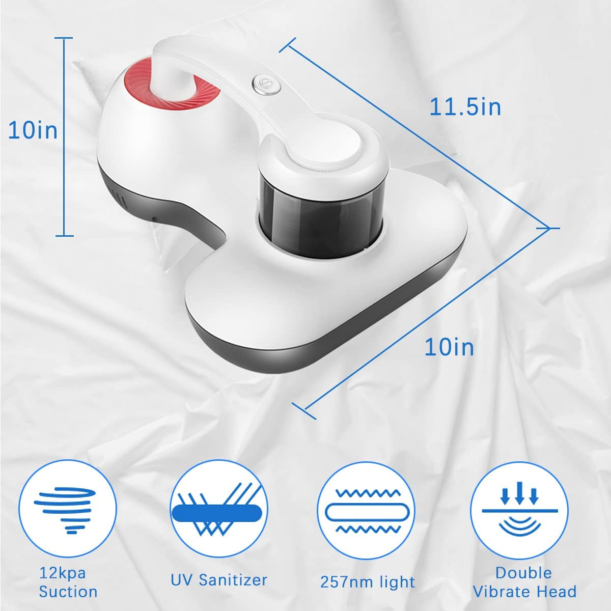 Mattress Vacuum Cleaner, UV Bed Cleaner 12Kpa Handheld Upgraded Effectively Clean up Bed, Pillows, Cloth Sofas, Carpets and Ther Fabric Surfaces