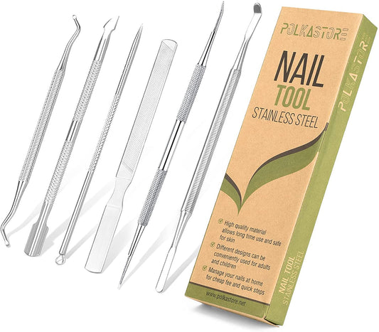 6-Pack Ingrown Toenail File and Lifters, Professional Surgical Stainless Steel Ingrown Toenail Removal Tool Kit, Manicure Treatment Pedicure under Nail Cleaner Correction Polish Pain