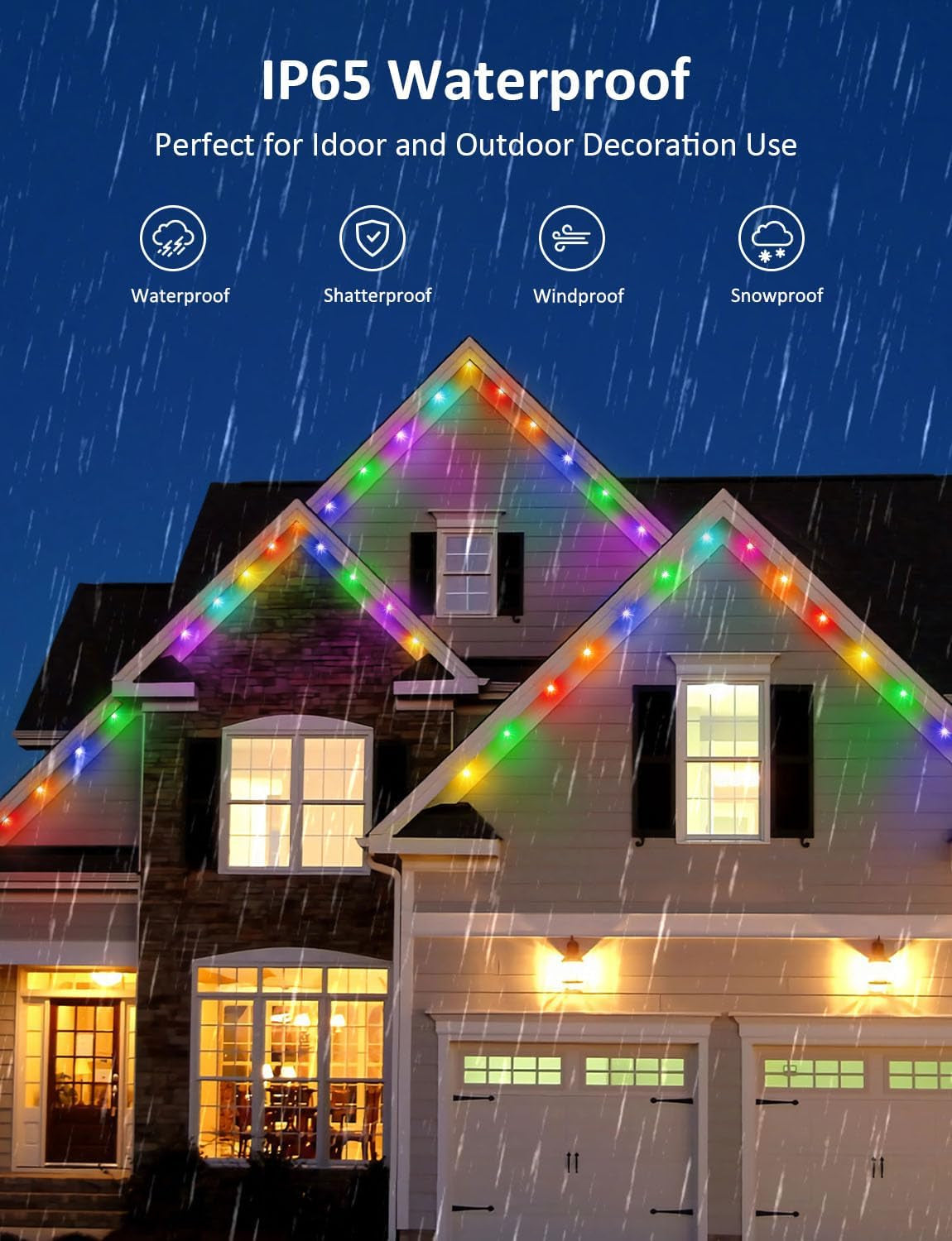 Smart LED Christmas Lights - Smart Twinkly String Lights App Controlled, Dimmable Color Changing Christmas Lights, Xmas Tree Lights Work with Alexa & Google Home for Outdoor Indoor Party Decor