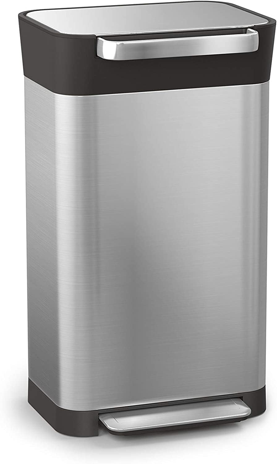 Intelligent Waste Titan Trash Can Compactor with Odor Filter, Holds up to 90L after Compaction, Stainless Steel, 30L