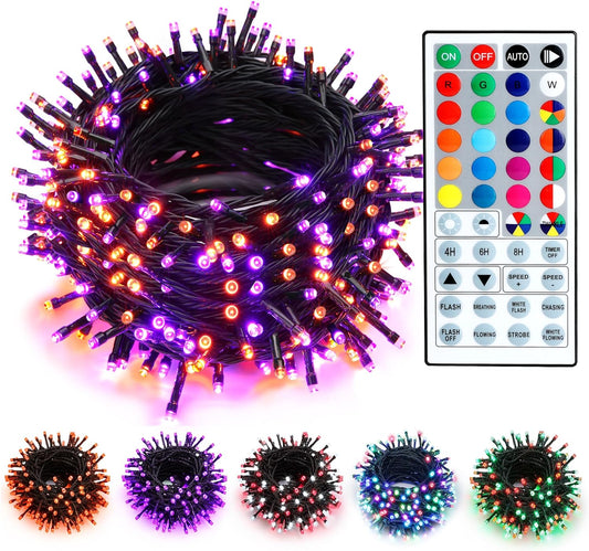 Brizled Color Changing Christmas Lights, 66Ft 200 LED Halloween Lights with Remote, Dimmable Outdoor Chrismtas String Light, Christmas Tree Lights Indoor, RGB Xmas Lights for Xmas Tree Party