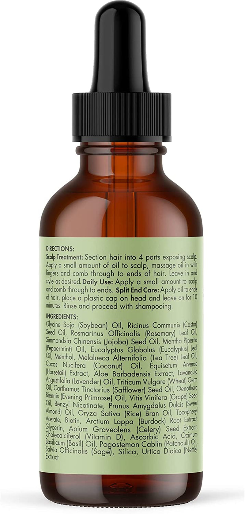 Rosemary Mint Scalp & Hair Strengthening Oil with Biotin & Essential Oils, Nourishing Treatment for Split Ends and Dry Scalp for All Hair Types, 2-Fluid Ounces