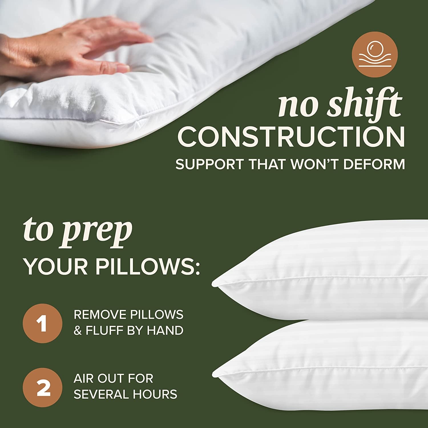 Bed Pillows Standard / Queen Size Set of 2 - down Alternative Bedding Gel Cooling Pillow for Back, Stomach or Side Sleepers