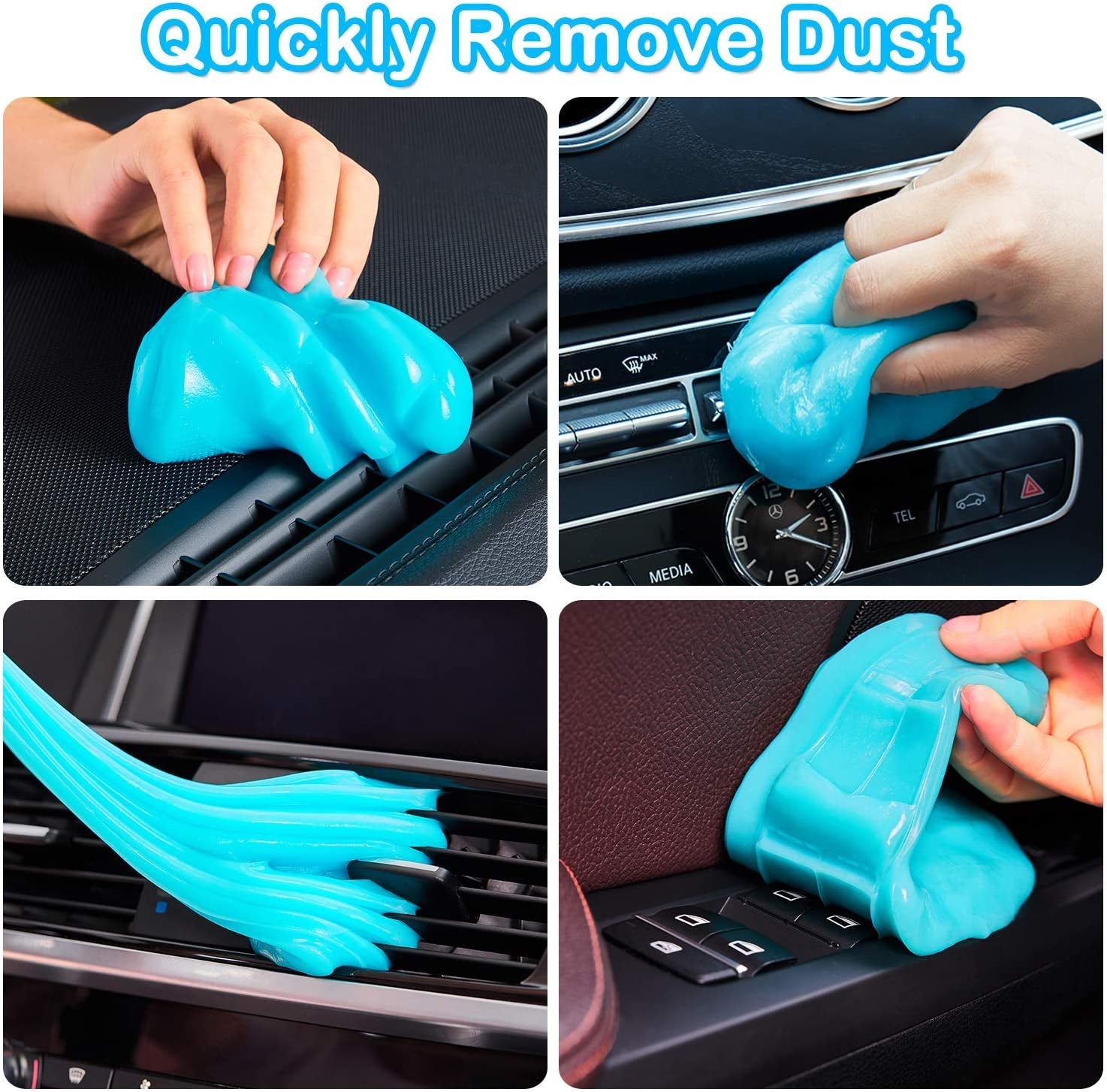 Car Cleaning Gel Kit Universal Detailing Automotive Dust Car Crevice Cleaner Auto Air Vent Interior Detail Removal Putty Cleaning Keyboard Cleaner for Car Vents, PC, Laptops, Cameras