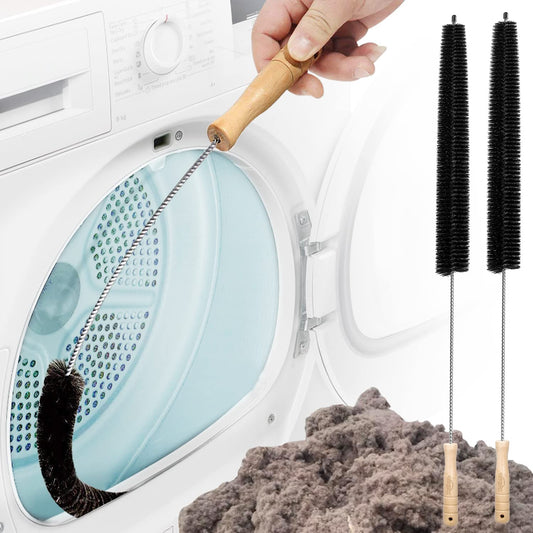 2 Pack Dryer Vent Cleaner Kit Clothes Dryer Lint Brush Vent Trap Cleaner Home Essentials Long Flexible Refrigerator Coil Brush