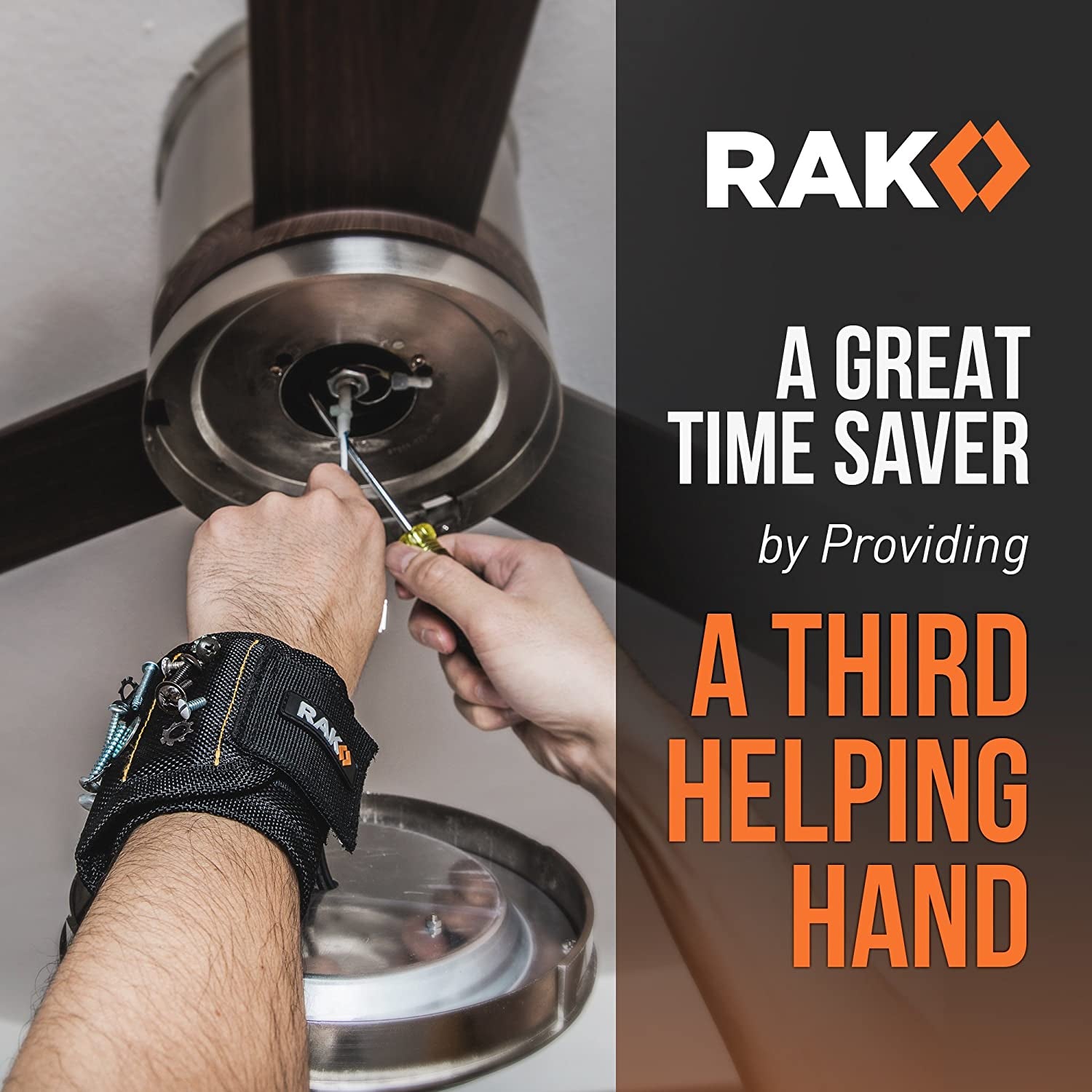 RAK Magnetic Wristband for Holding Screws, Nails and Drill Bits - Birthday Gifts for Men - Made from Premium Ballistic Nylon with Lightweight Powerful Magnets - Cool Gadget Gifts for Men