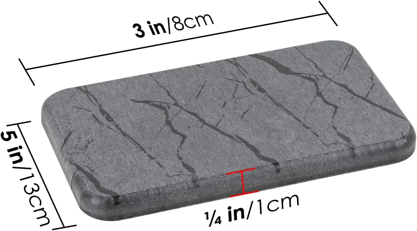 2 Pack Diatomite Soap Dish, Water Absorbent Diatomite Soap Holder Mat, Self-Dry Diatomaceous Soap Holder (Gray)