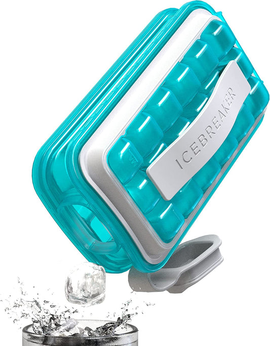 CLEAR POP 2023 - Make and Serve Ice without Ever Touching the Ice - the Sanitary Ice Tray for Freezer - NO Spills Silicone Tray with Lid - Ice Cube Maker 18 Ice Cubes