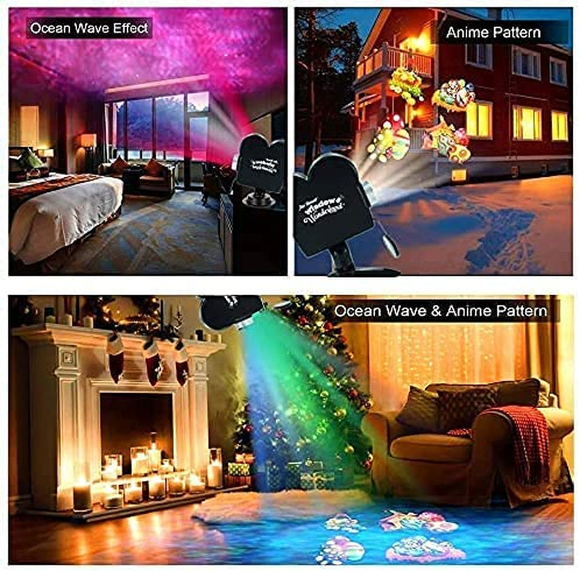 2024 Halloween Holographic Projector,Halloween Hologram Projector Christmas Window Projector Decorations,Lights Outdoor Portable Holographic Projection with Tripod,12 Movies Christmas Halloween