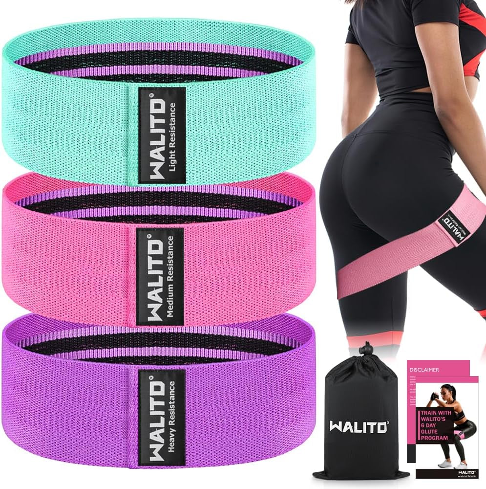 Resistance Bands for Legs and Butt, Fabric Exercise Loop Bands Yoga, Pilates, Rehab, Fitness and Home Workout, Strength Bands for Booty