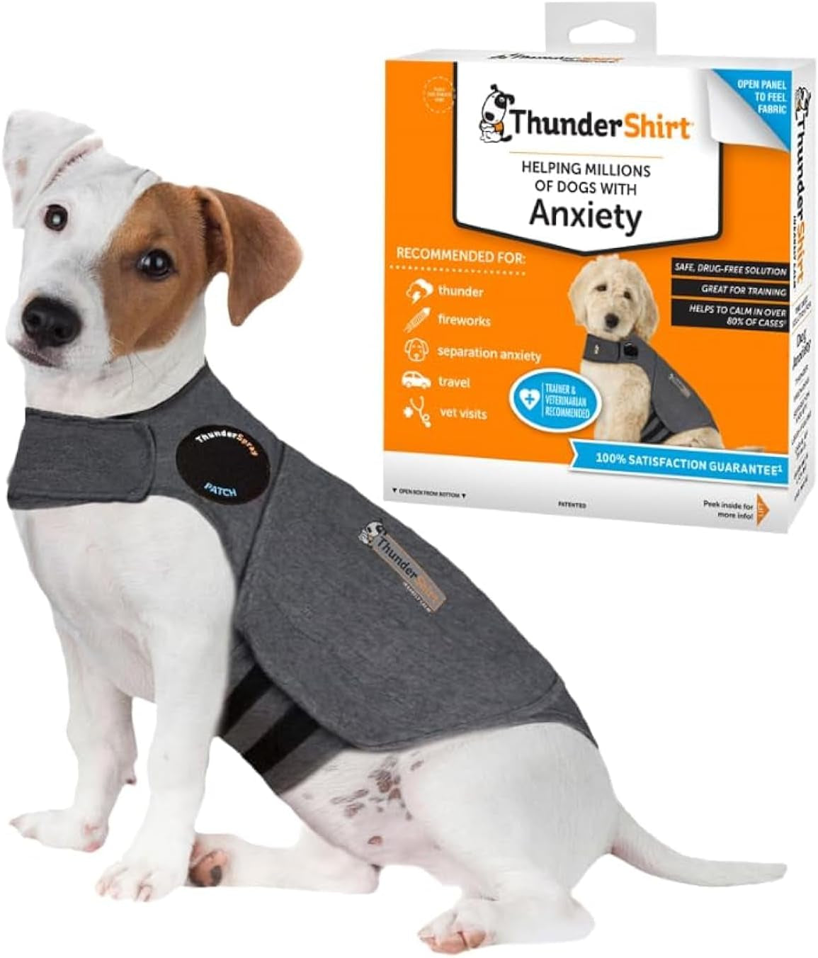 Thundershirt Classic Dog Anxiety Jacket, Heather Grey, Small